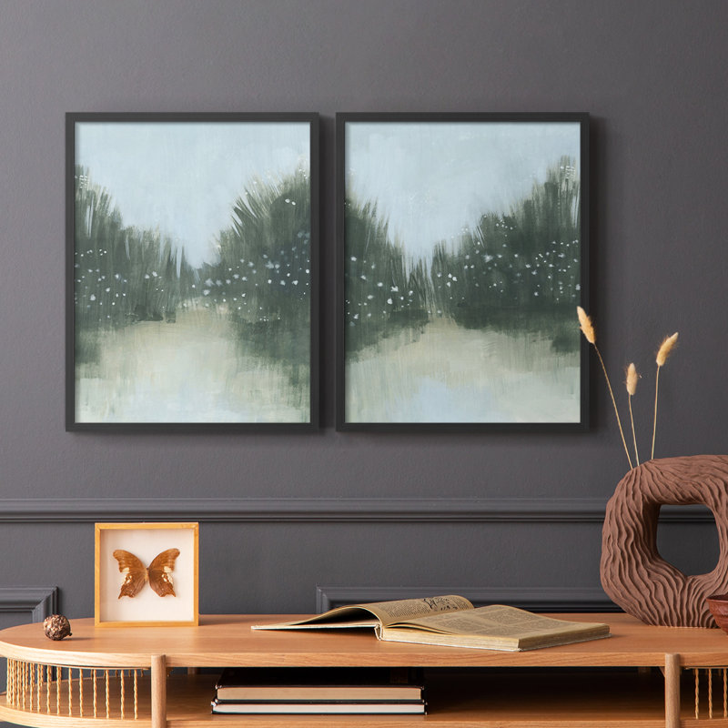 «Marsh Morning Fog I», reproduction encadrée de qualité supérieure - prête à être accrochée - aucun clou requis - aucun clou requis