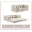 Canapé-lit modulaire blanc Mahjong, canapé d'angle convertible sans structure avec mousse à mémoire de forme, tissu polaire à motifs, aucun assemblage requis pour le salon et l'appartement-1939759515