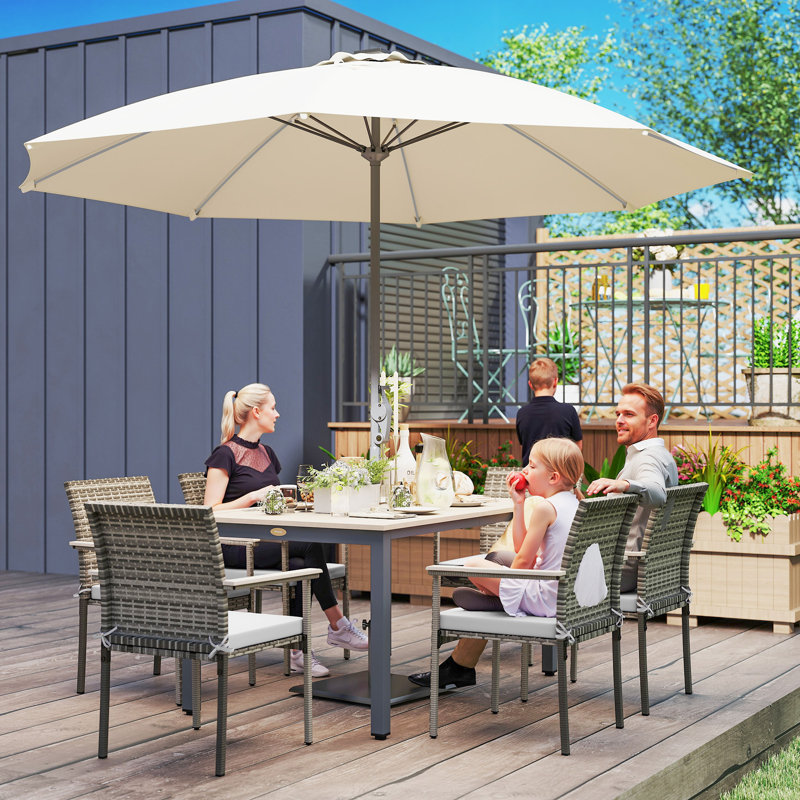 Ensemble de salle à manger 7 pièces, ensemble de mobilier d'extérieur, gris