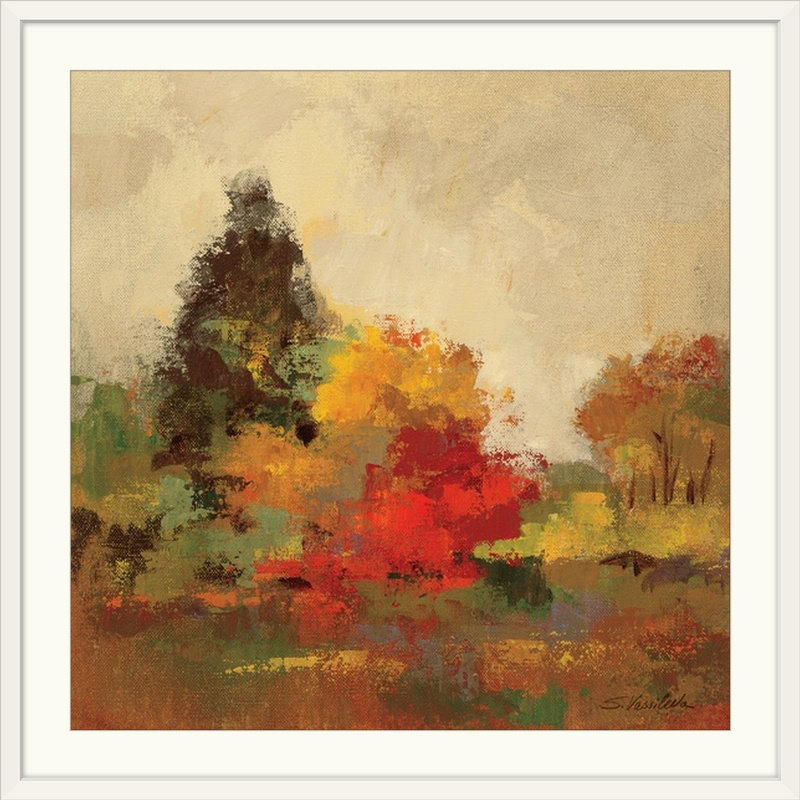 « i » par silvia vassileva,, reproduction d’art Fall Forest, H 24 po x l 24 po x P 1 po, Cadre blanc