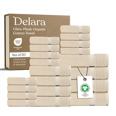 Ensemble de 20 serviettes en coton Delara