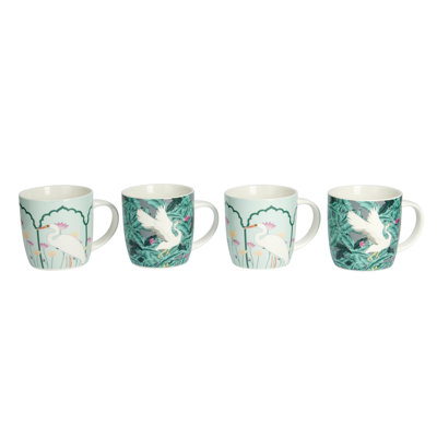 Exotic Crane 4 Piece Mug Set
