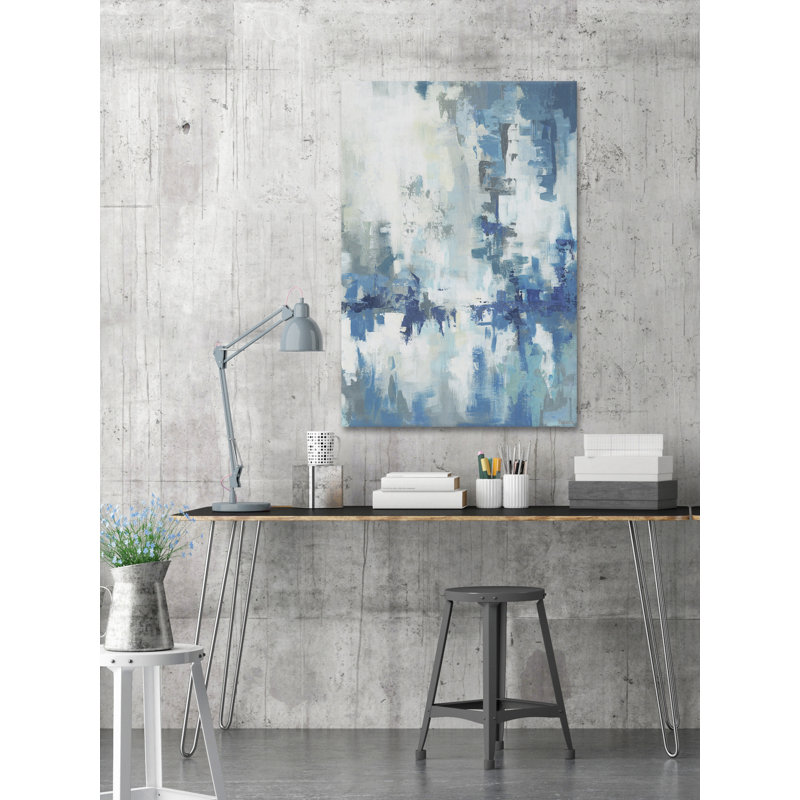 «Ultimate Blue Hues» par Parvez Taj, peinture sur toile tendue, H 18 po x l 12 po x P 1,5 po