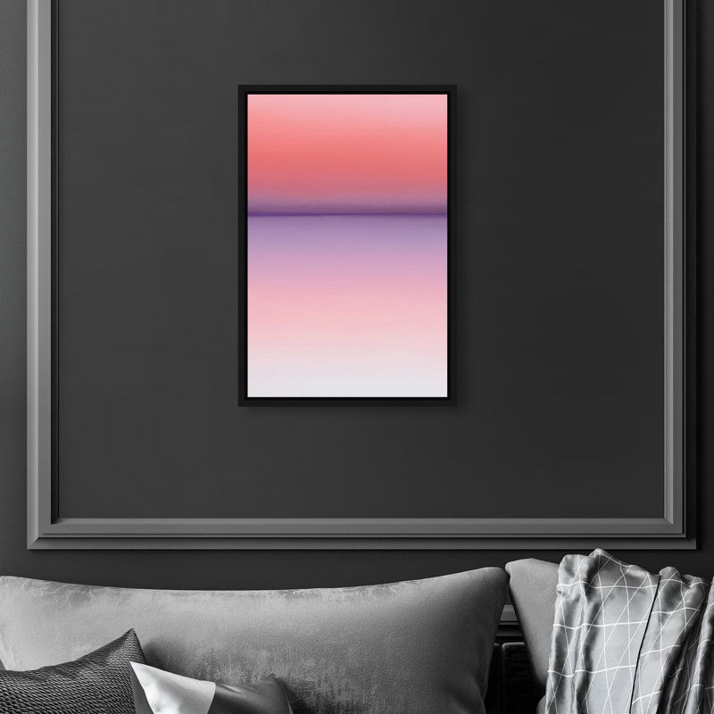 Peach Coastline II Print by Oliver Gal, 55"H x 37"W, Black Floater Frame