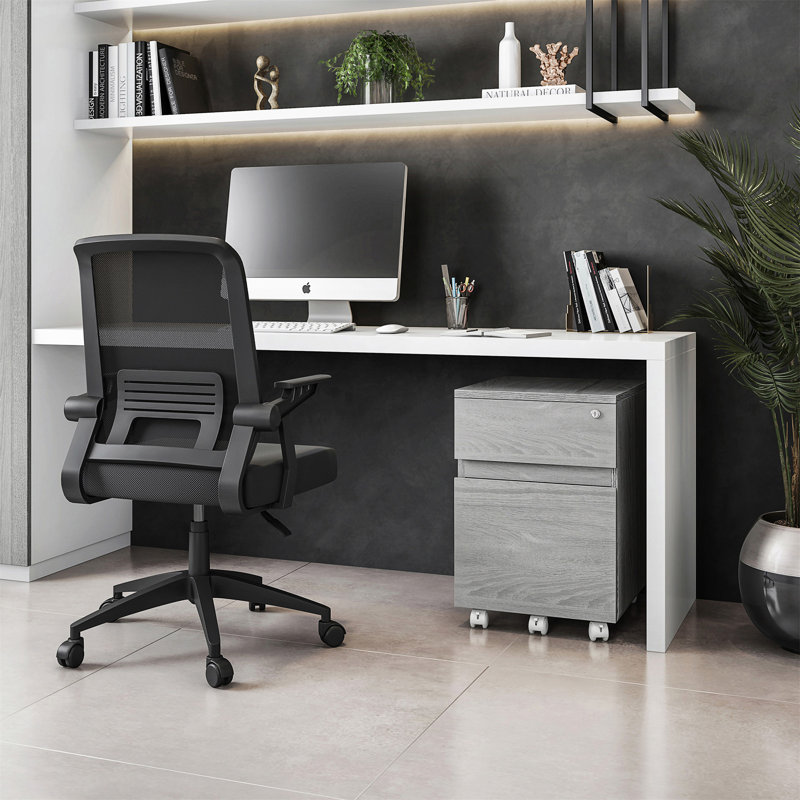 Techni Mobili Rolling Two Drawer Vertical Filing Cabinet With Lock And Storage