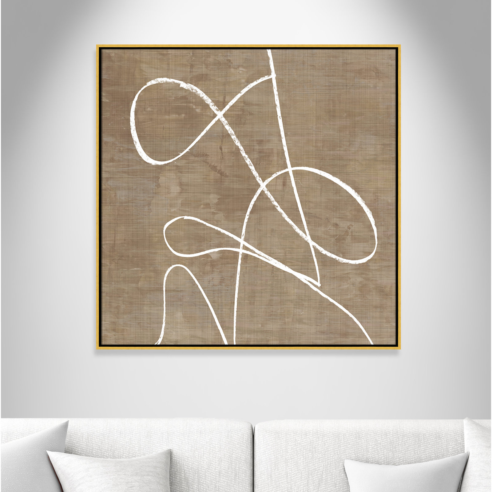 Catana "Swooping Lines" Print, 37.5" H x 37.5" W, Gold