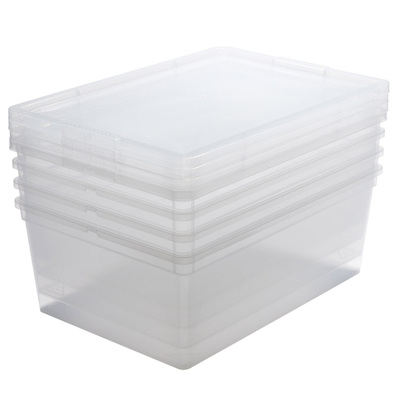 Simplify 4 Pack Stackable Storage Bins with Lids in Clear