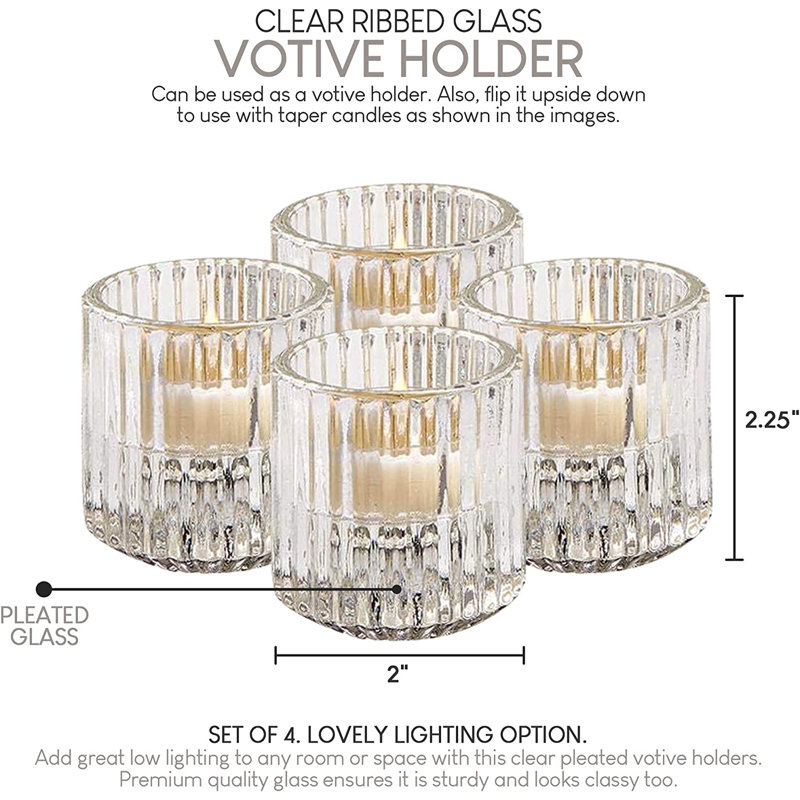 2.25'' H Glass Tabletop Votive Holder, Clear