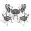 Ensemble de 5 meubles de patio en aluminium coulé avec cadre noir et coussins de siège blanc cassé (même sku: W1710S00418)