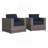 Wicker Club Chair Sunbrella GREY