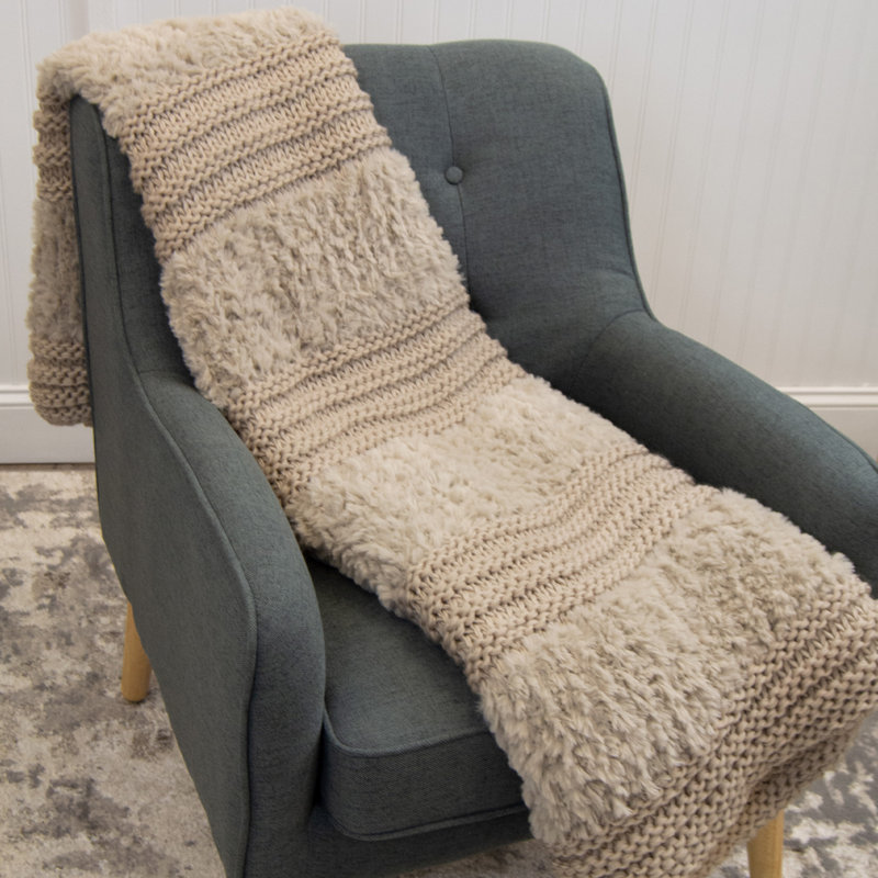 Your Lifestyle by Donna Sharp Taupe Plush Knit Woven Throw, Taupe