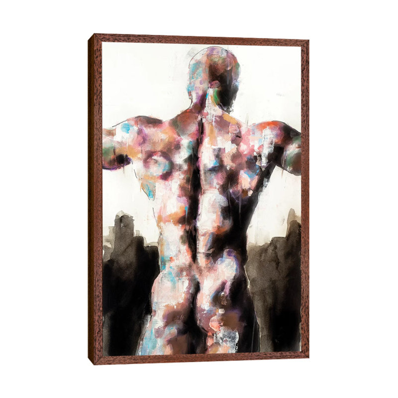 Back Study 10-16-19 by Thomas Donaldson - Print on Canvas, Classic Brown Wood Floater Framed