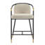 Tabouret de comptoir de 26 po de hauteur avec cadre en métal (ensemble de 2) - amande-119320486