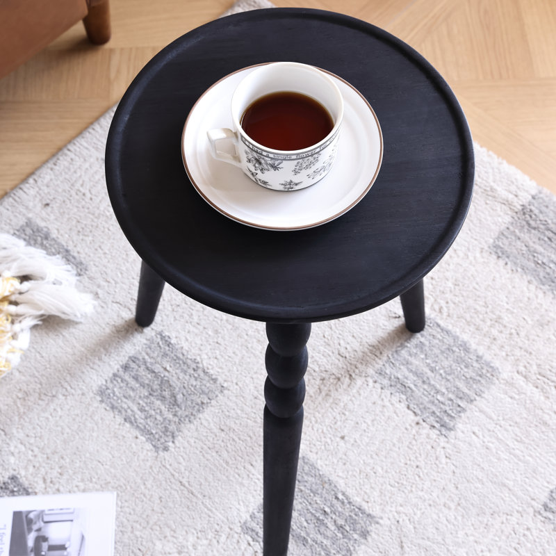 Table d'appoint ronde en bois massif | Petite table de chevet polyvalente pour chambre à coucher | Grand support à plante d'intérieur | Disponible en 3 hauteurs