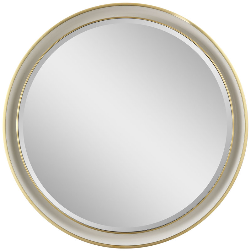Tricia Illuminated Round Mirror, 24" x 24", Hand-Rubbed Antique Brass