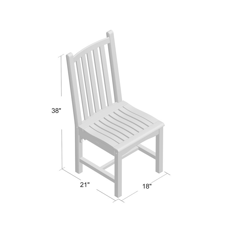 Classic Outdoor Dining Side Chair, Ash