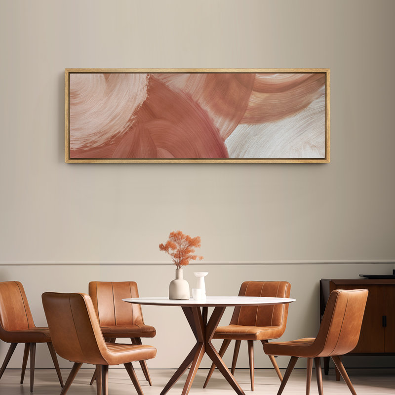 Abstrait tourbillon abstrait terre cuite, H 20 po x l 60 po, Natural