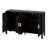 Modern Stripe Door Storage Cabinet,4-Door Sideboard With Back-Of-Door Storage Racks & Side Hooks,Adjustable Shelves-121352290