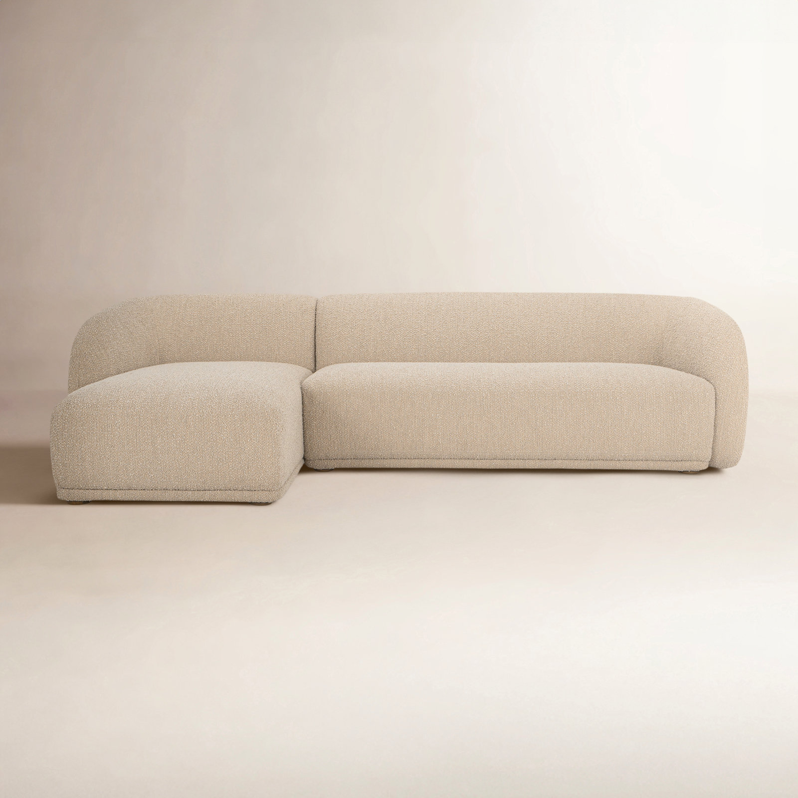 Penelope Sectional, Natural Bouclé, Left Hand Facing