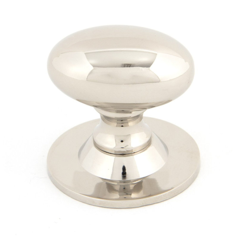 Oval Mushroom Knob, Polished Nickel, 2.7cm