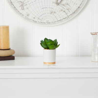 6 po Plante artificielle en pot blanc