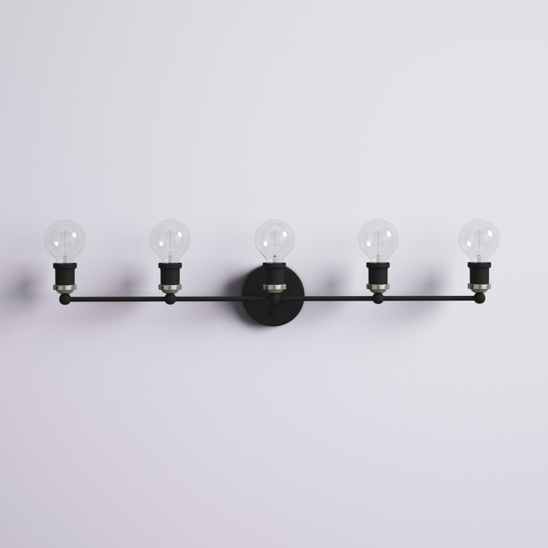 Grogan 5 - Light Dimmable Vanity Light, Black/Brushed Nickel