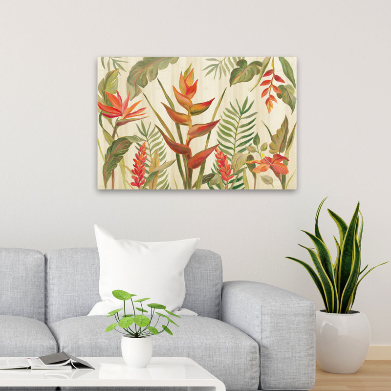 Tropical Garden VII - Bird of Paradise Botanicals Bromeliads - brun, H 36 po x l 24 po