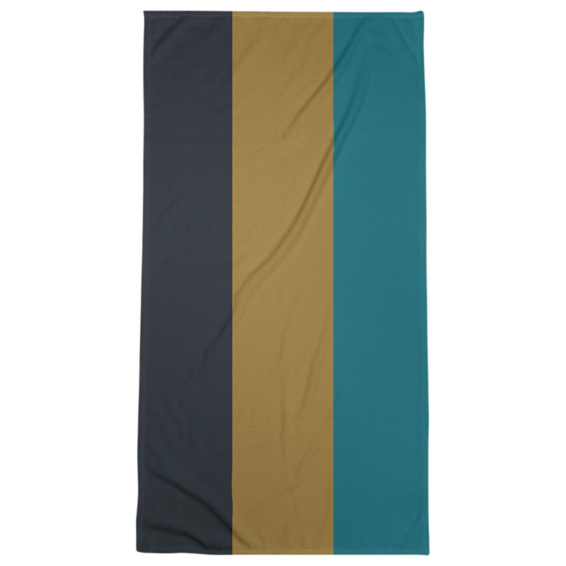 Beach Towel, Black/Dark Yellow/Teal