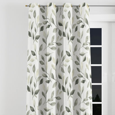 Abstract Velvet Curtains - Modern Sage Drift Grommet Curtain - 1 Panel