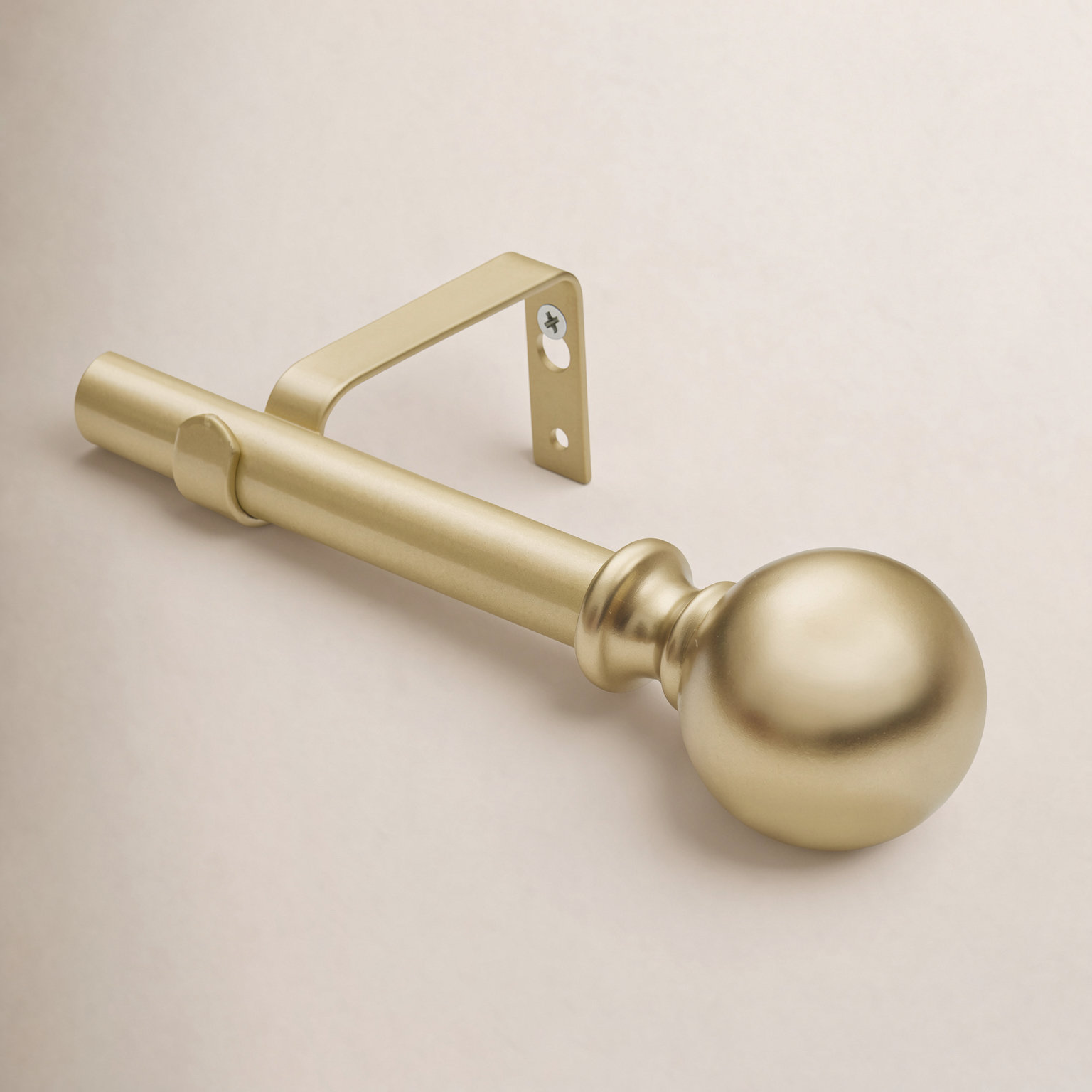 Adjustable Metal Single Curtain Rod, 28" - 48", Gold