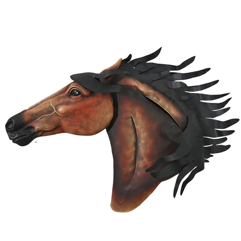 Simple cheval en acier perforé et coloré 3D.