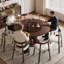Table ronde avec chaises sans accoudoirs, ensemble de salle à manger pour salon, restaurant-705436295