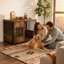 Grande niche pour chien avec rangement intégré, cage d'intérieur pour animaux de compagnie
