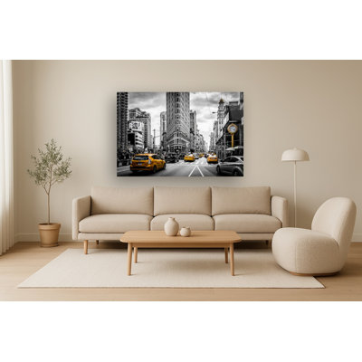Art mural en verre trempé carré jaune sans cadre - 40 po x 60 po