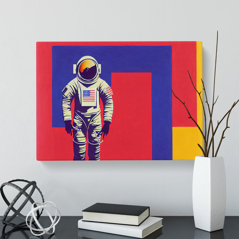 XXX-H1022-WF-977X Astronaut Block - Wrapped Canvas Print, 35cm H x 50cm W x 3cm D