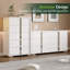 
Ensemble de mobilier de chambre très grand 5 pièces Gerasim, blanc-466013591-466013588