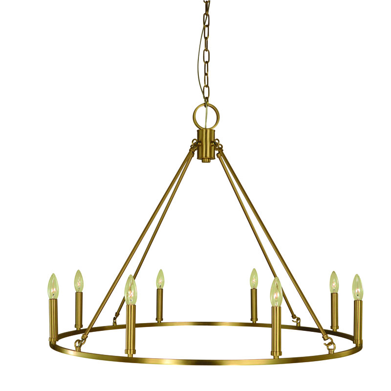 Lustre 8 lumières Kahmiah par Everly Quinn, Laiton brossé