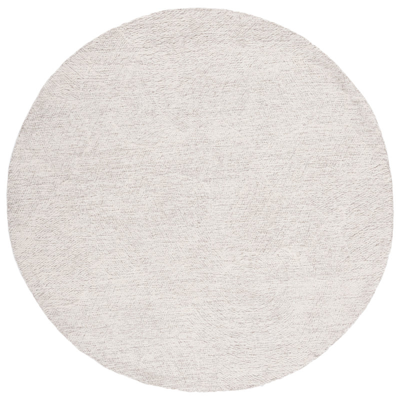 Metro Floral Area Rug In Natural / Ivory, Round 122 cm