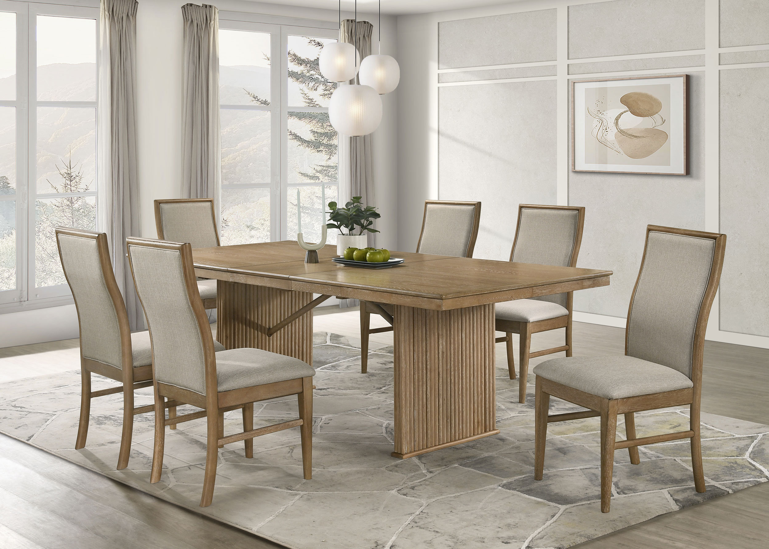 Adina 10-piece Extension Dining Set Distressed Light Brown