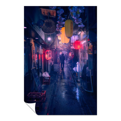Tokyo Blue Alley Lights - No Frame Print