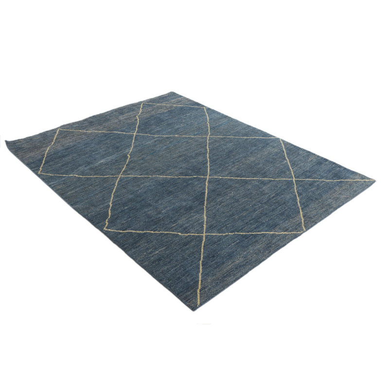 Tapis carré bleu marine Judy