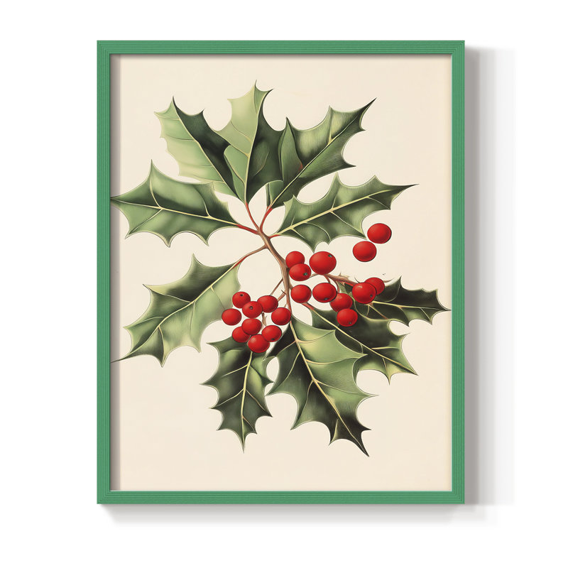 «Christmas Holiday Art», série 2-XXIV, reproduction encadrée - bois massif, H 30 po x l 24 po, Vert
