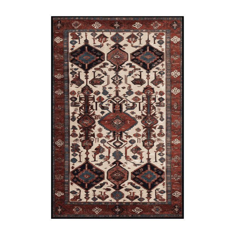 Tapis brun lavable à la machine, Rectangle de 5 pi x 8 pi