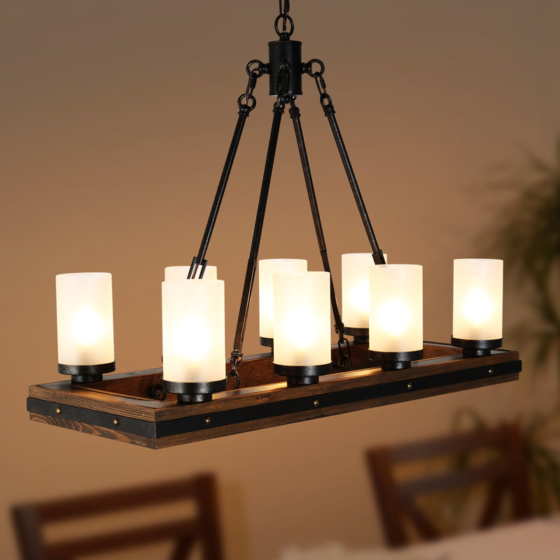 Smither 8-Light Farmhouse Chandelier Kitchen Island Pendant Lights