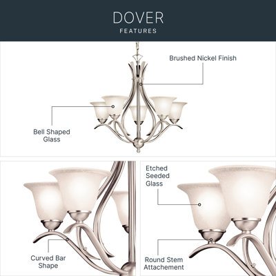 Dover 5 - Light Dimmable Empire Chandelier