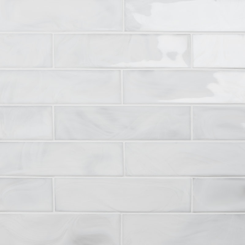 Hightower 3.03 In. X 12 In. Glass Subway Wall Tile (5.05 Sq. Ft. / Case), White/Gray