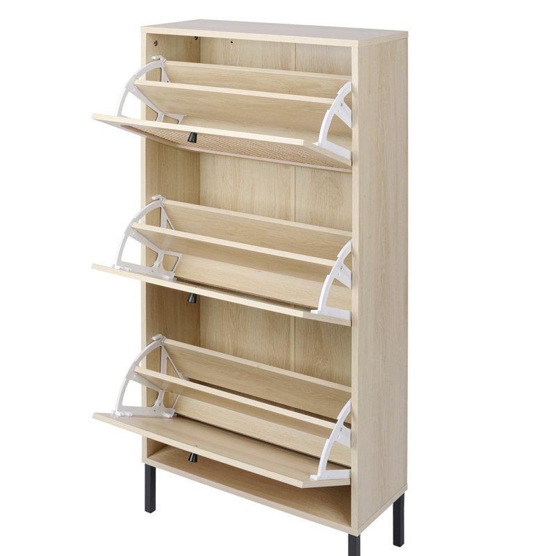 Range-chaussures 3 portes Natural Rattan