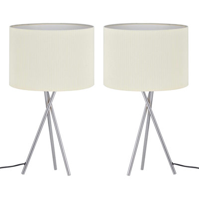Bigord 52cm Polished Chrome Plate Table Lamp Set