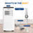 Serenelife Portable Air Conditioner 8000 BTU - Compact 4-In-1 Single Duct A/C Unit With Cooling, Heat, Dehumidifier & Fan Modes, Energy Efficient 300 Sq. Ft. With Universal Castors, Window Mount Kit