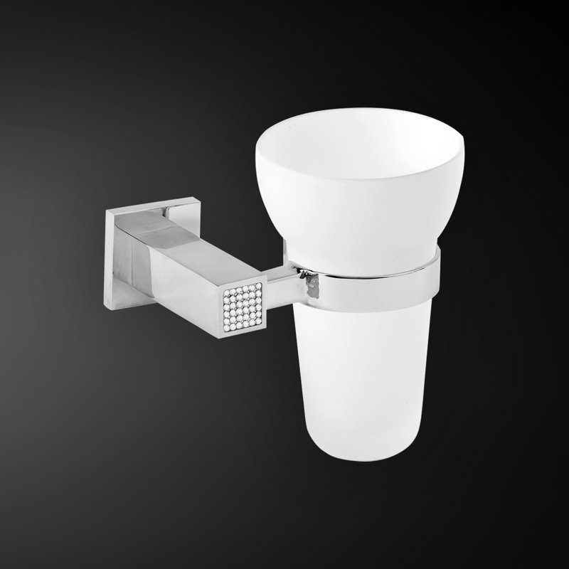 Swarovski Skip Diamond Tumbler Holder, Polished Chrome